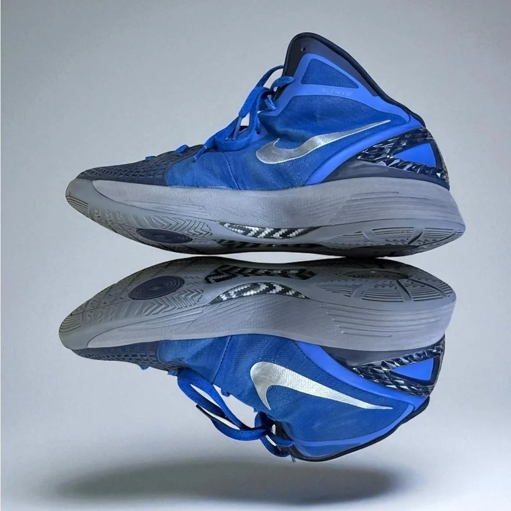 Nike Zoom Hyperdunk 2011 Premium Basketball Shoes Blue Silver Men’s Size 11.5